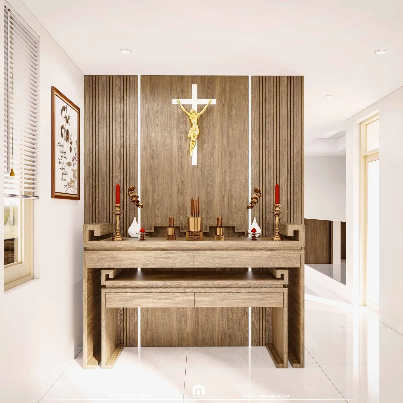 Không gian phòng thờ tại biệt thự phố D’ Villa