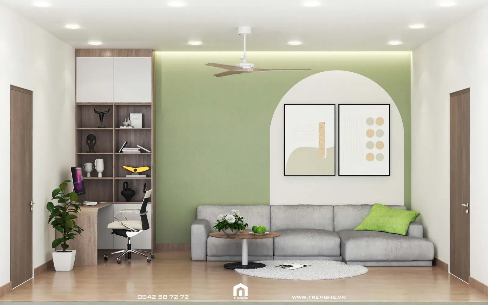 Không gian sinh hoạt chung tại nhà phố H’ House