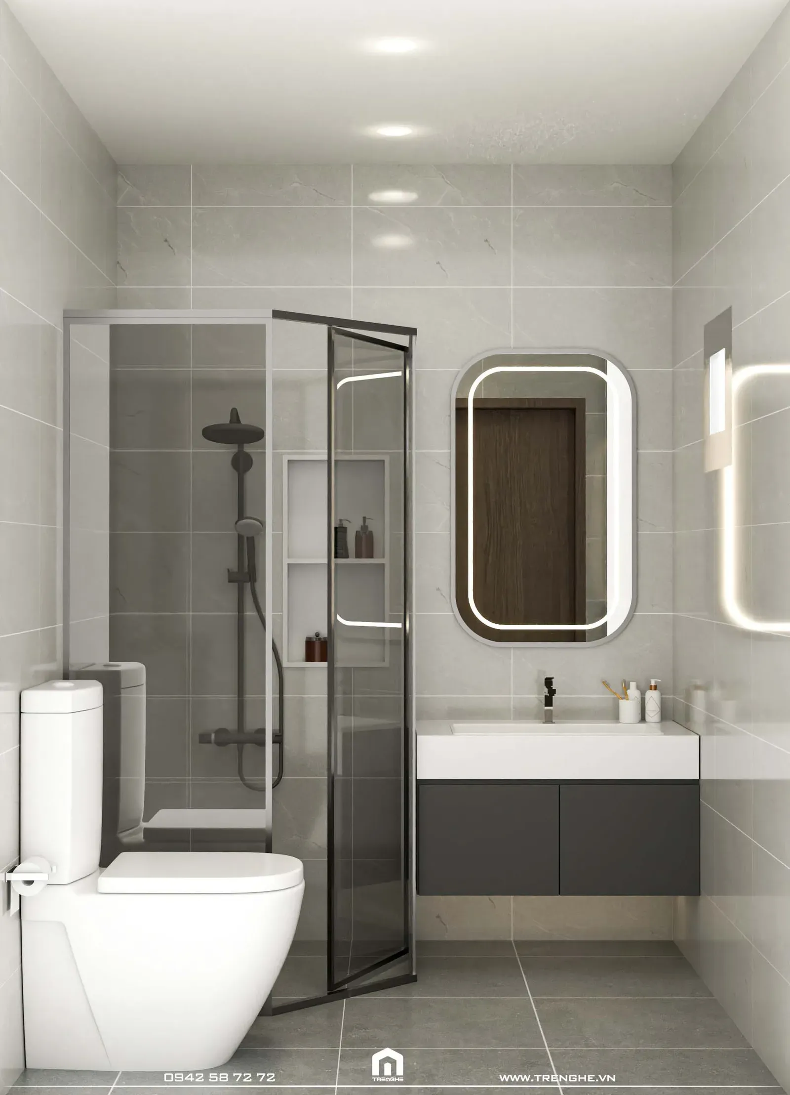 Nhà vệ sinh được bố trí tại mỗi phòng ngủ nhà phố H’ House