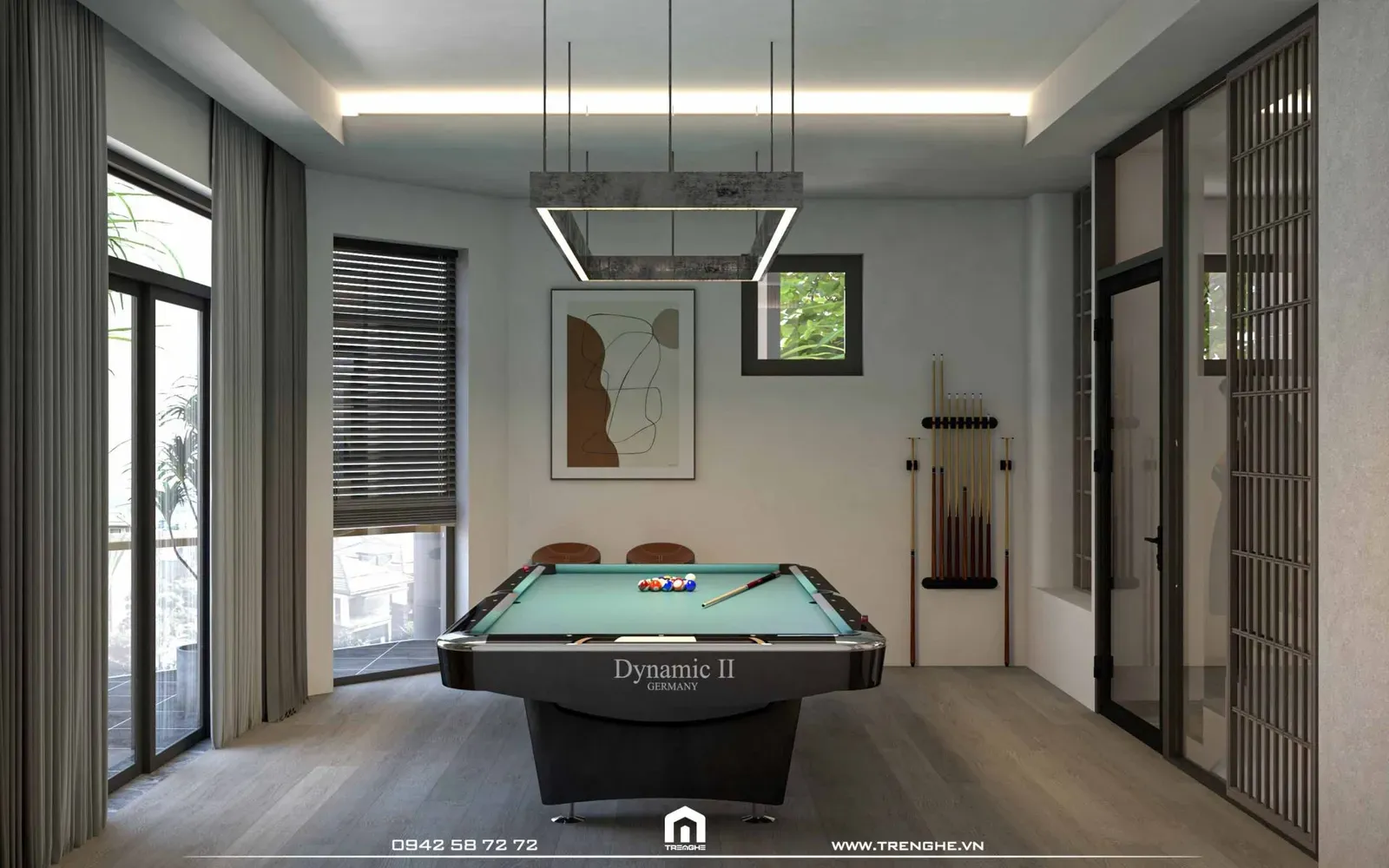 Tre Nghệ thiết kế khu vực bàn billiard thư giãn