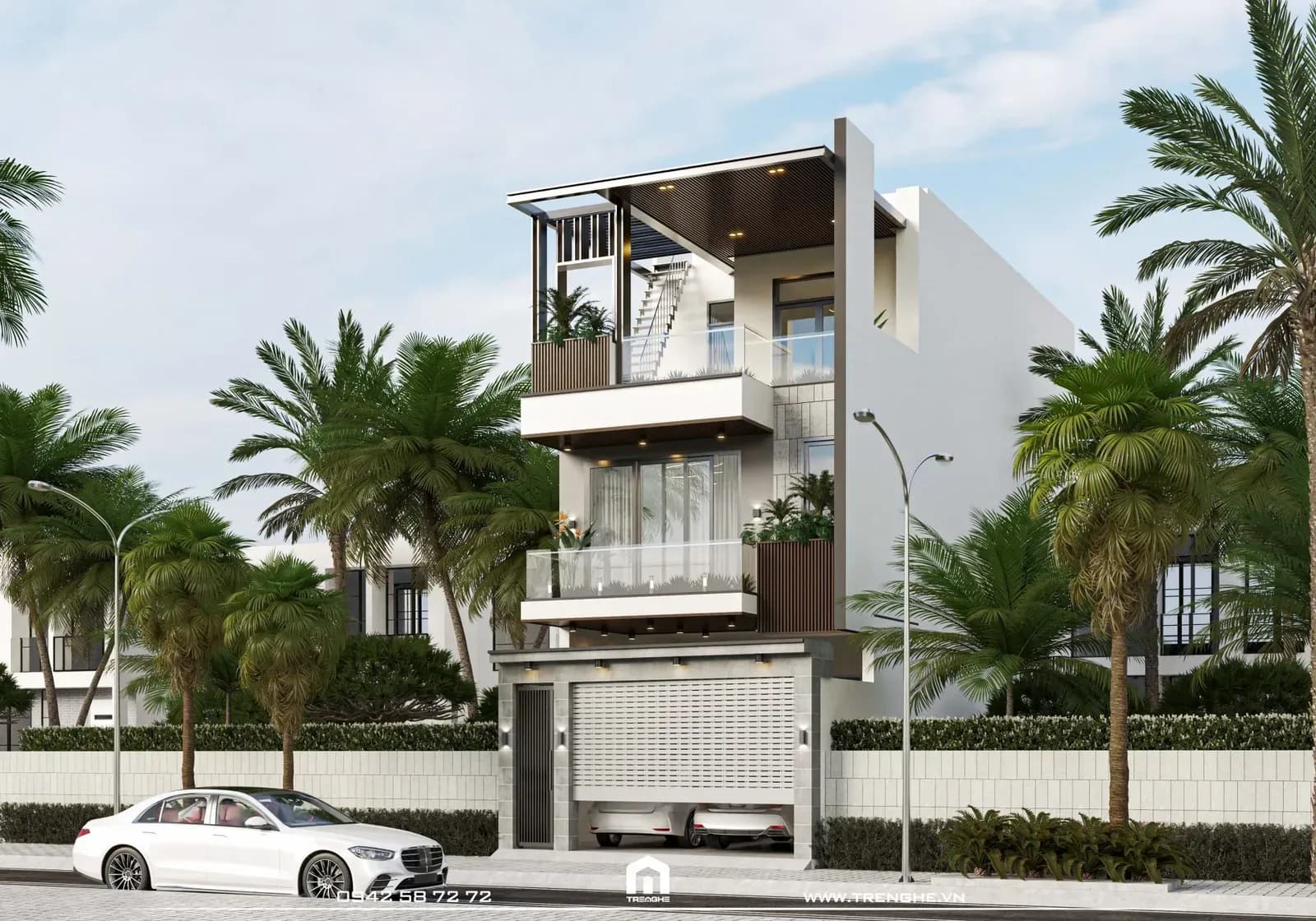 Phối cảnh dự án nhà phố H’ House hiện đại