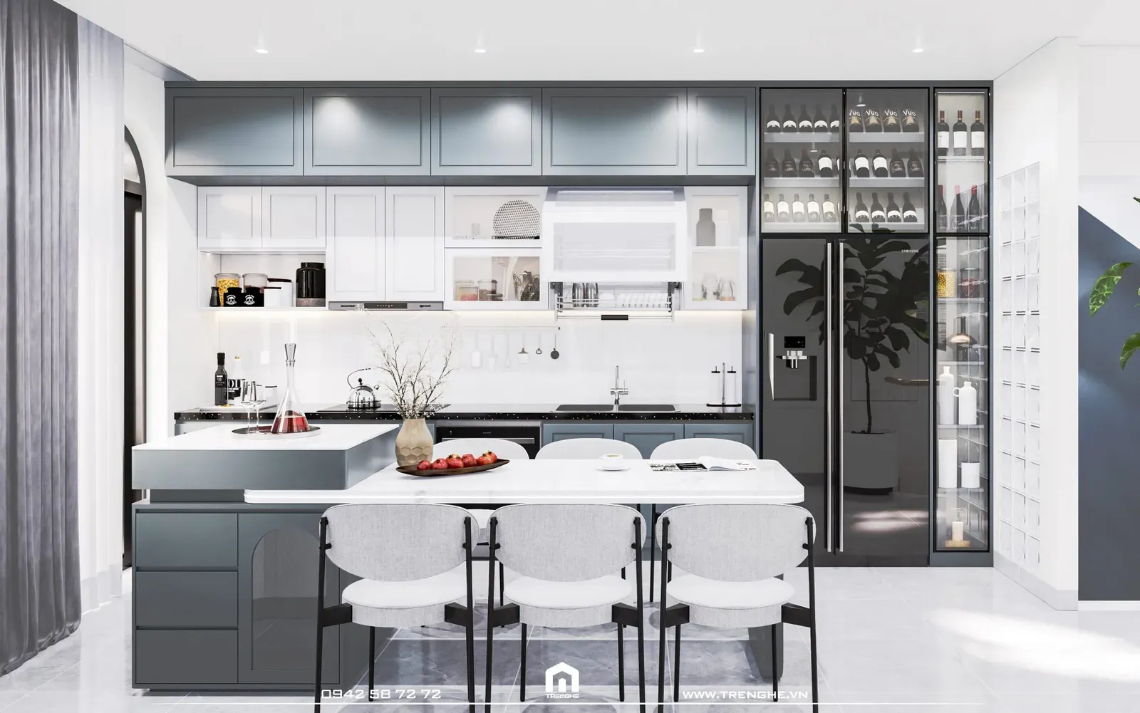 Gian bếp nhà phố M' House tiện nghi và ấm cúng