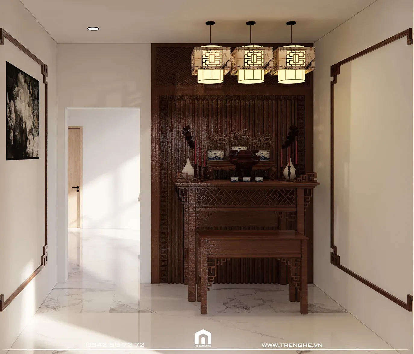 Thiết kế khu vực phòng thờ nhà phố N’ House
