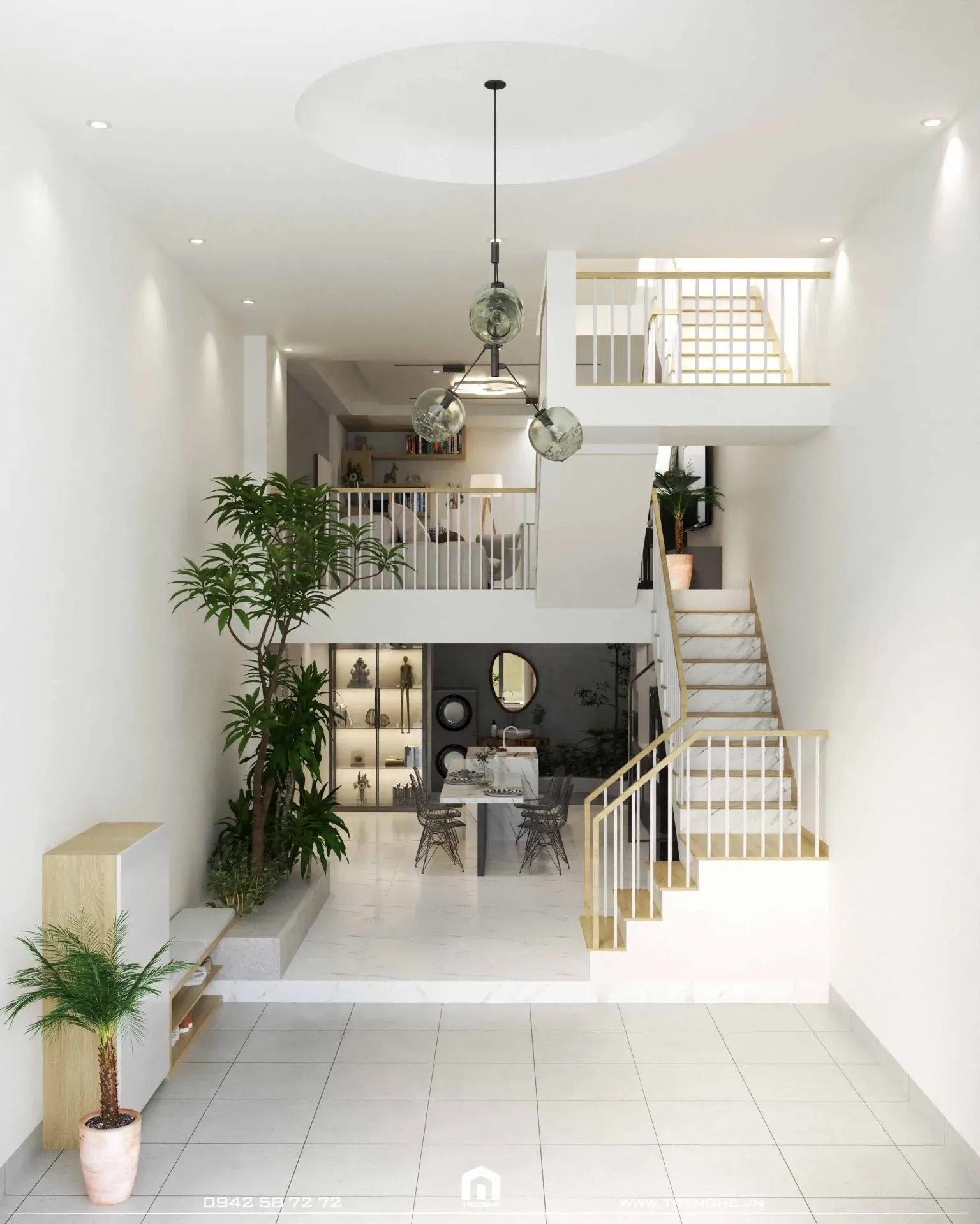 Gian bếp được đặt tại tầng trệt của nhà phố T’ House