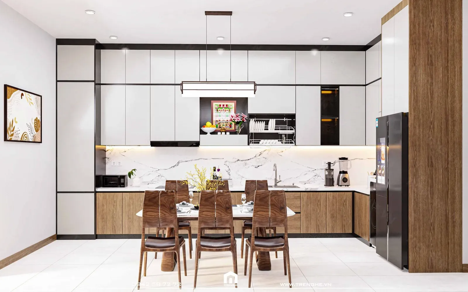 Gian bếp tiện nghi tại nhà phố T’ House