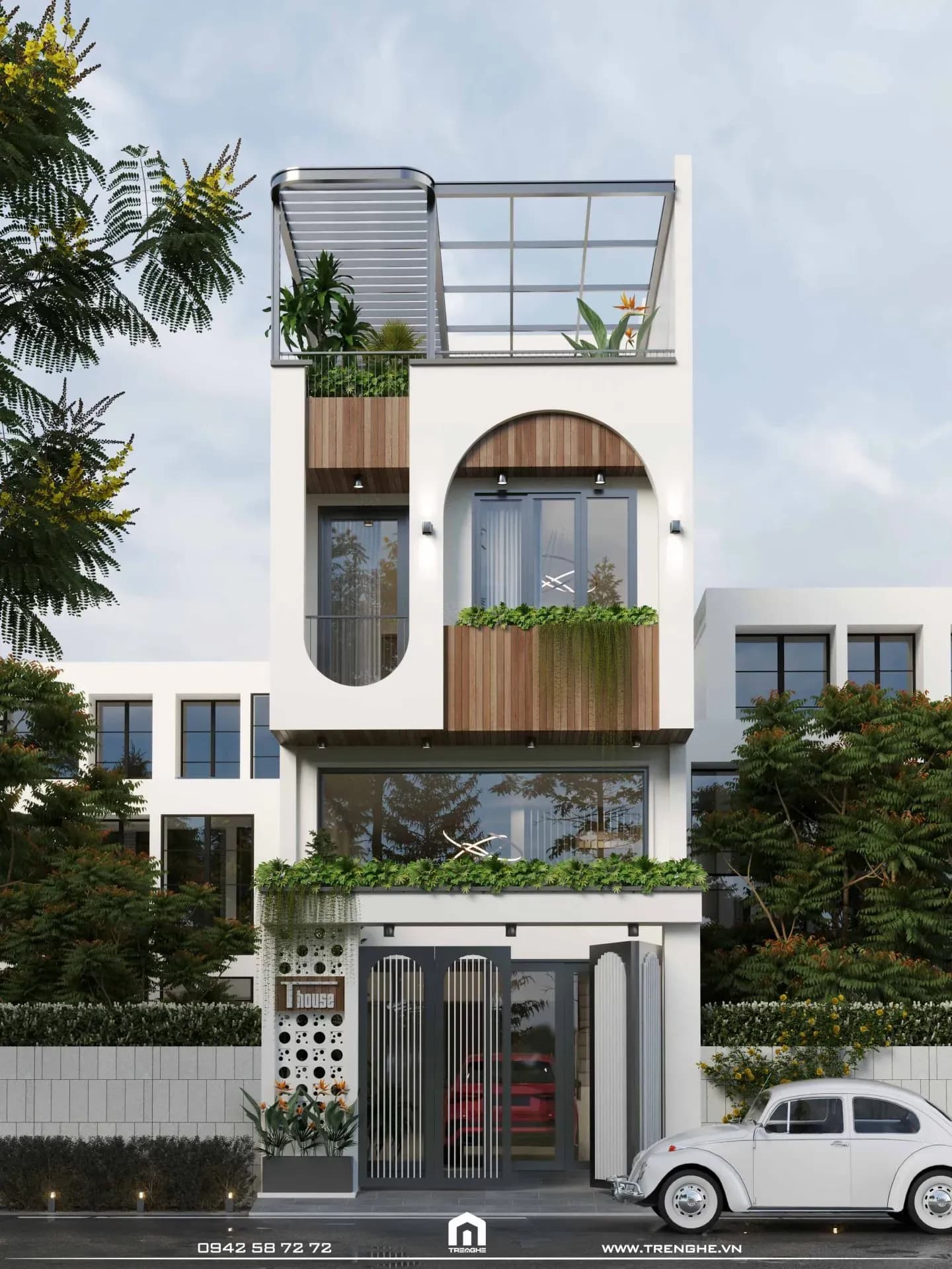 Nhà phố T’ House mang vẻ đẹp của phong cách hiện đại