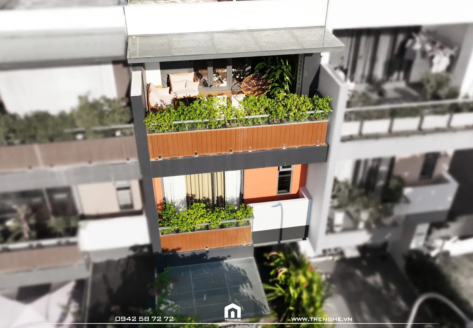 Thiết kế mặt tiền nhà phố V’ House thời thượng