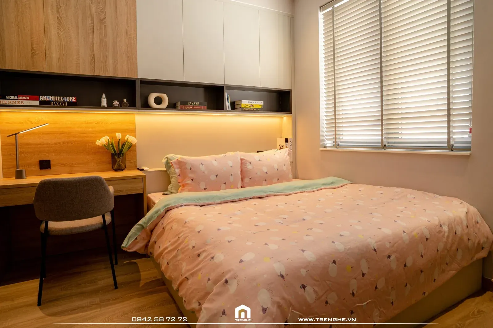 Phòng ngủ V’ House ấm cúng nơi bé có thể học tập và nghỉ ngơi