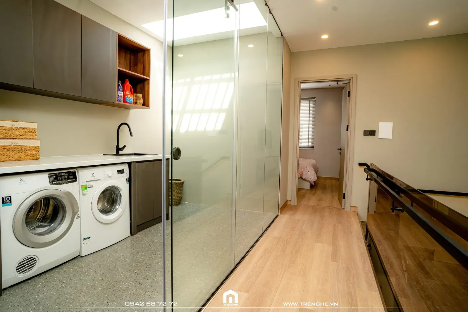 Khu vực giặt sấy riêng biệt tại nhà phố V’ House