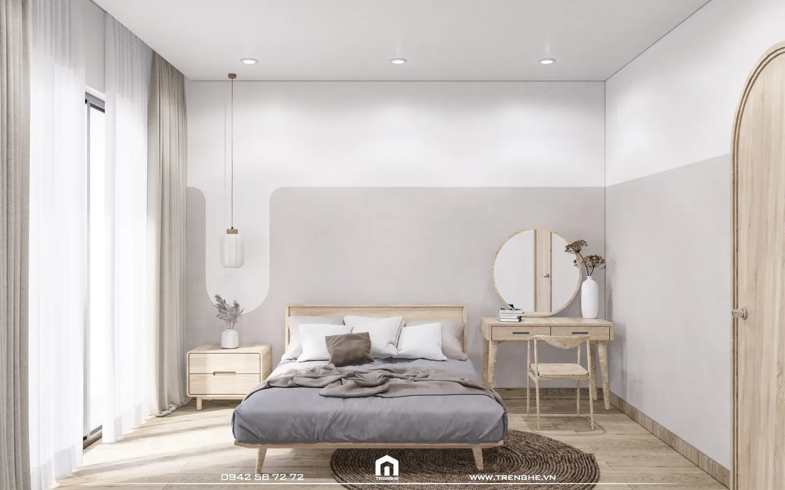 Phòng ngủ T’ House tràn ngập ánh sáng tự nhiên