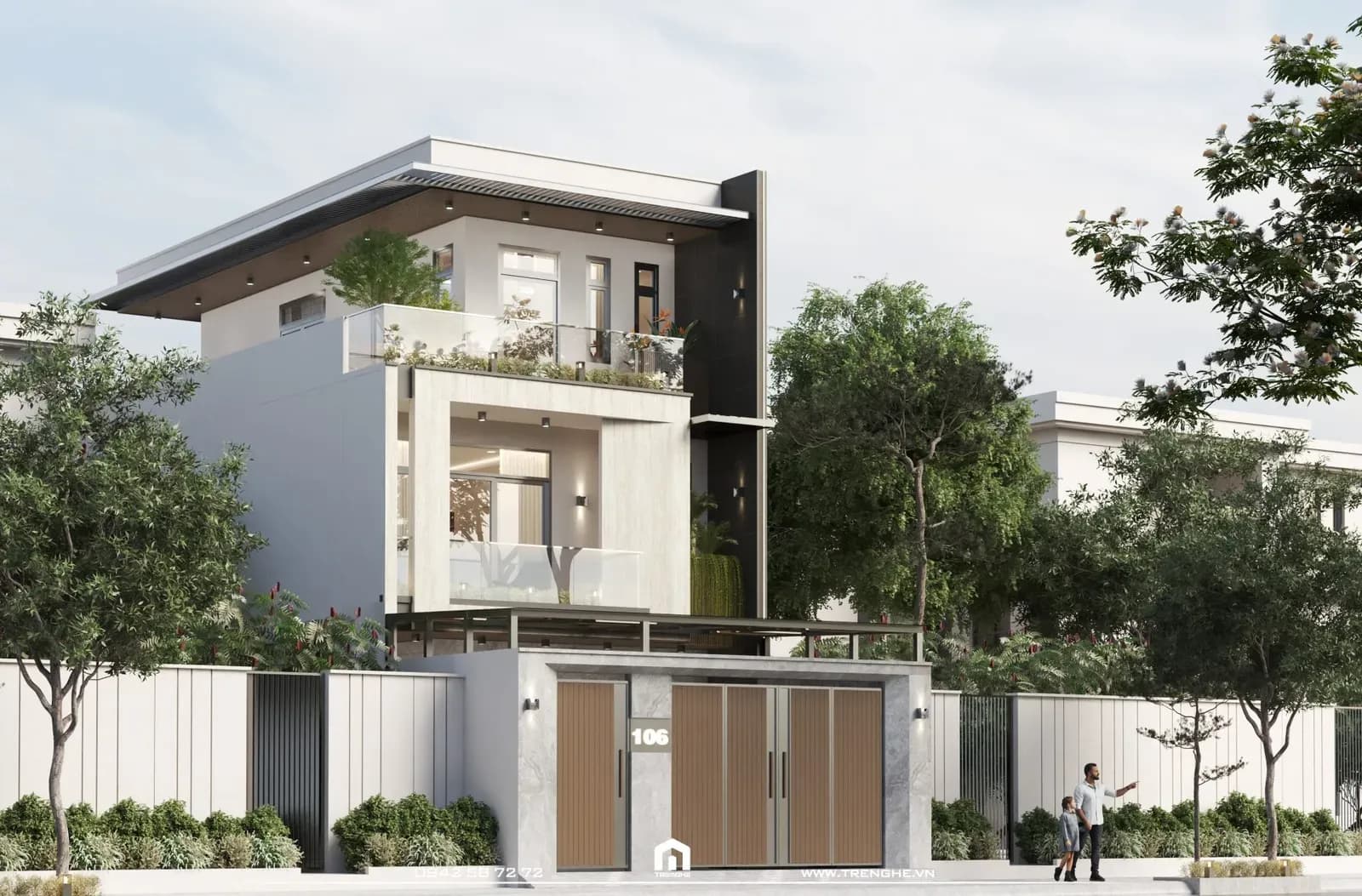 Nhà phố B’ House được thiết kế theo phong cách hiện đại, tối giản, chú trọng công năng và sự kết nối giữa các thành viên