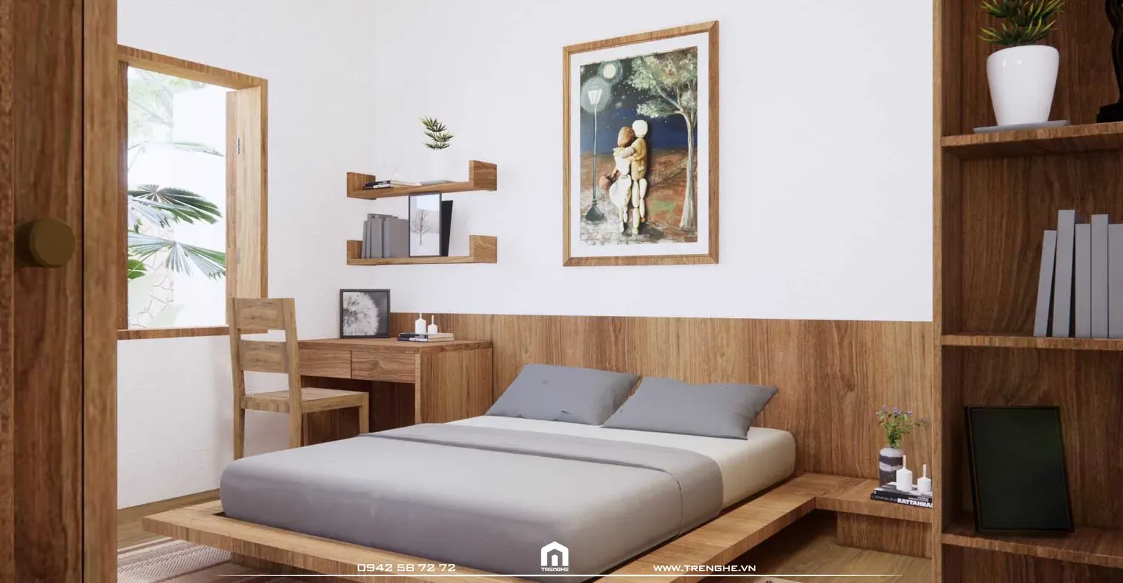 Vật liệu gỗ dùng trong trang trí phòng ngủ