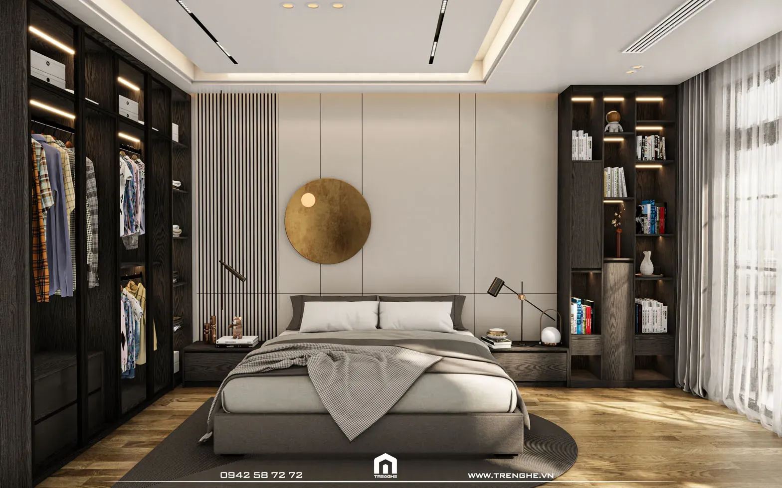 Phòng ngủ phong cách tân cổ điển siêu sang