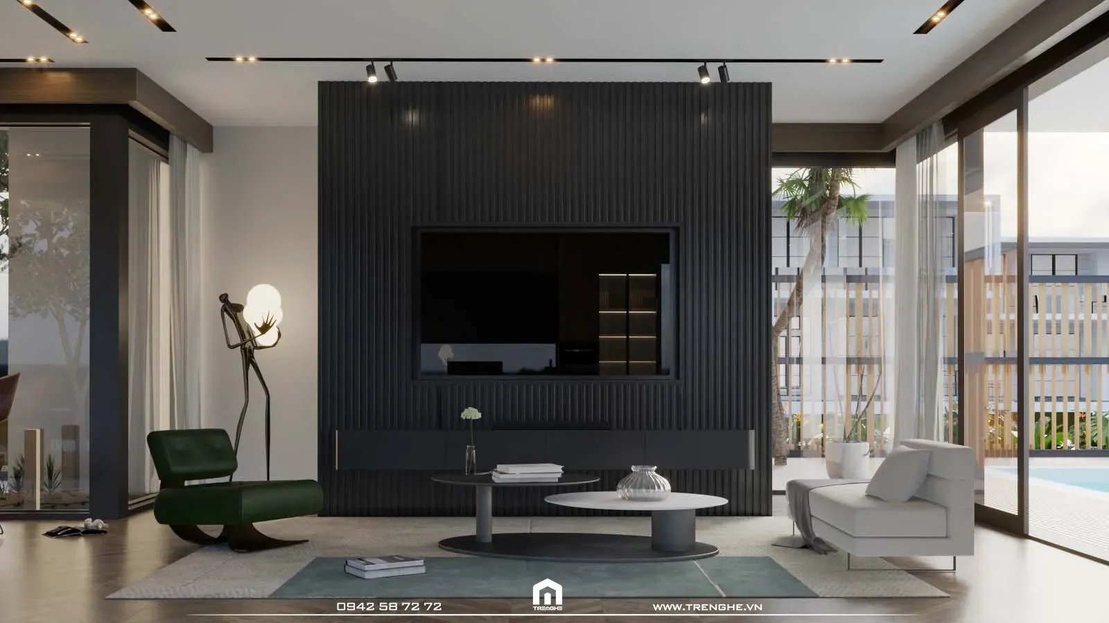 Phòng khách C’ Villa mang phong cách thiết kế hiện đại
