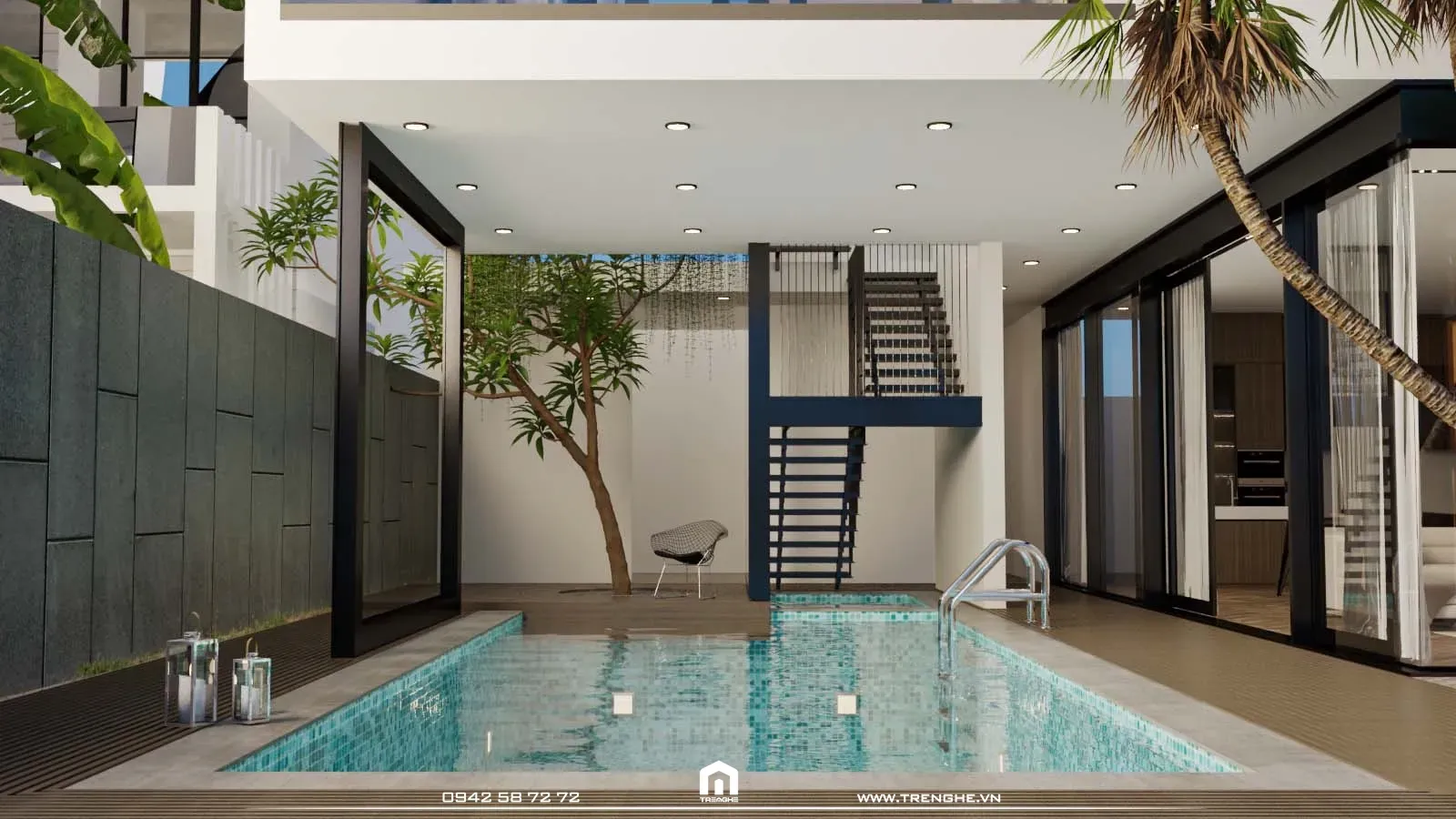 Khu vực hồ bơi tại gia của C’ Villa
