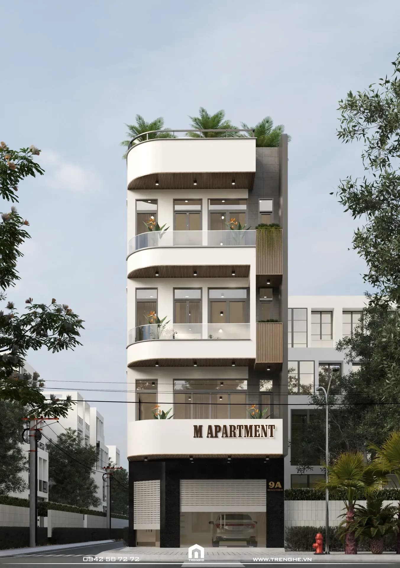 Nhà phố M’ House sở hữu quy mô 5 tầng lầu với phong cách thiết kế hiện đại, trẻ trung
