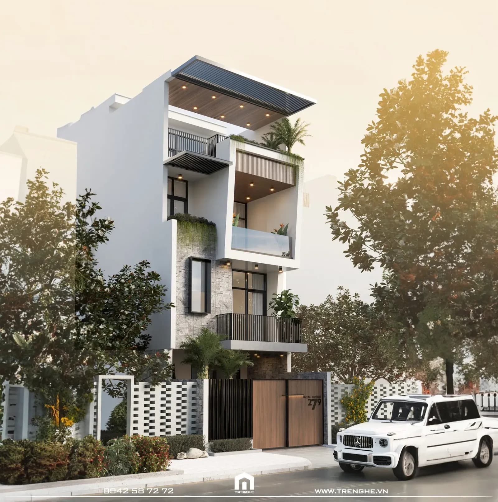 Phối cảnh mặt tiền nhà phố V’ House Long Hải