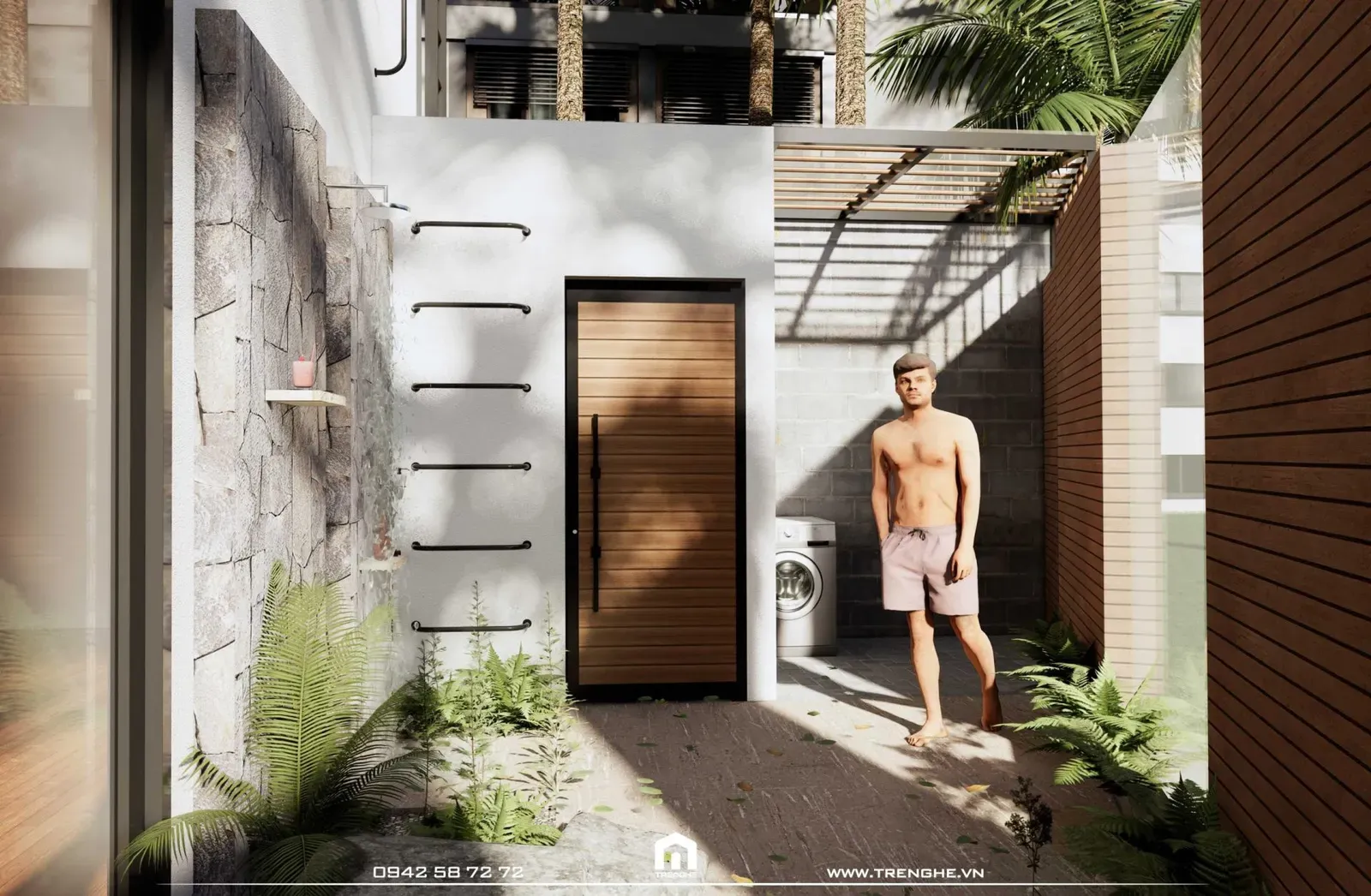 Đá ốp tường ngoài trời