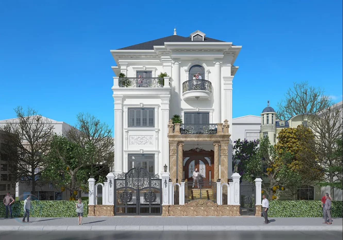 Biệt thự 3 tầng phong cách Tân cổ điển