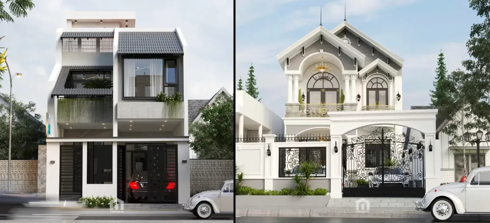Thiết kế thi công biệt thự mái Thái