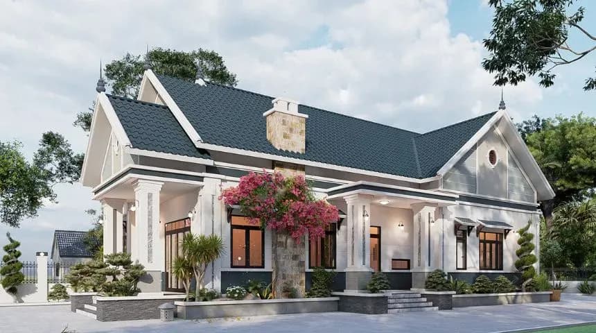 Biệt thự mái Thái sân vườn cổ điển