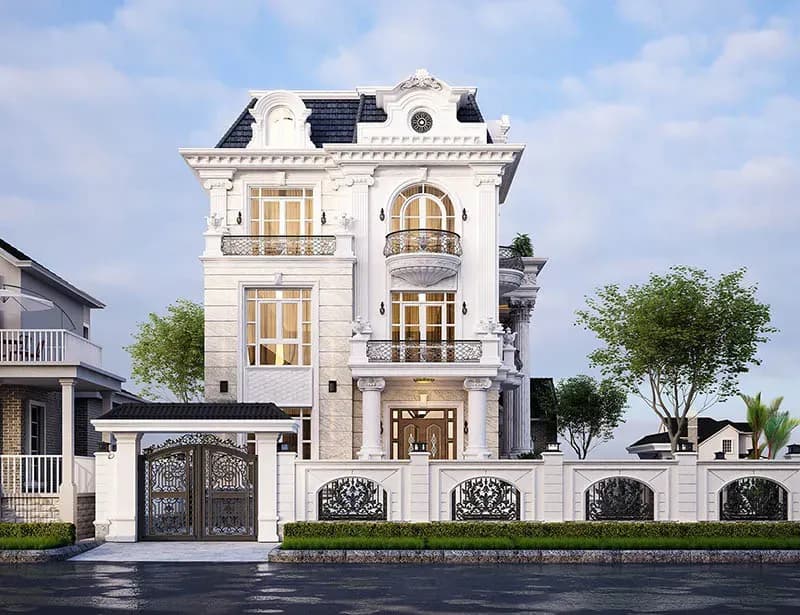 Biệt thự mini 3 tầng phong cách cổ điển