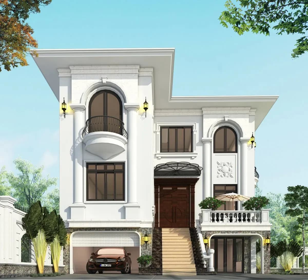 Biệt thự mini phong cách Tân cổ điển 3 tầng sang trọng