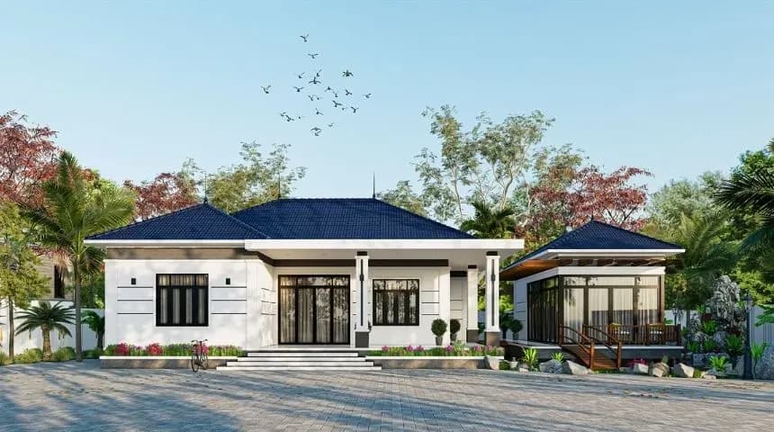 Biệt thự vườn mái nhật hiện đại