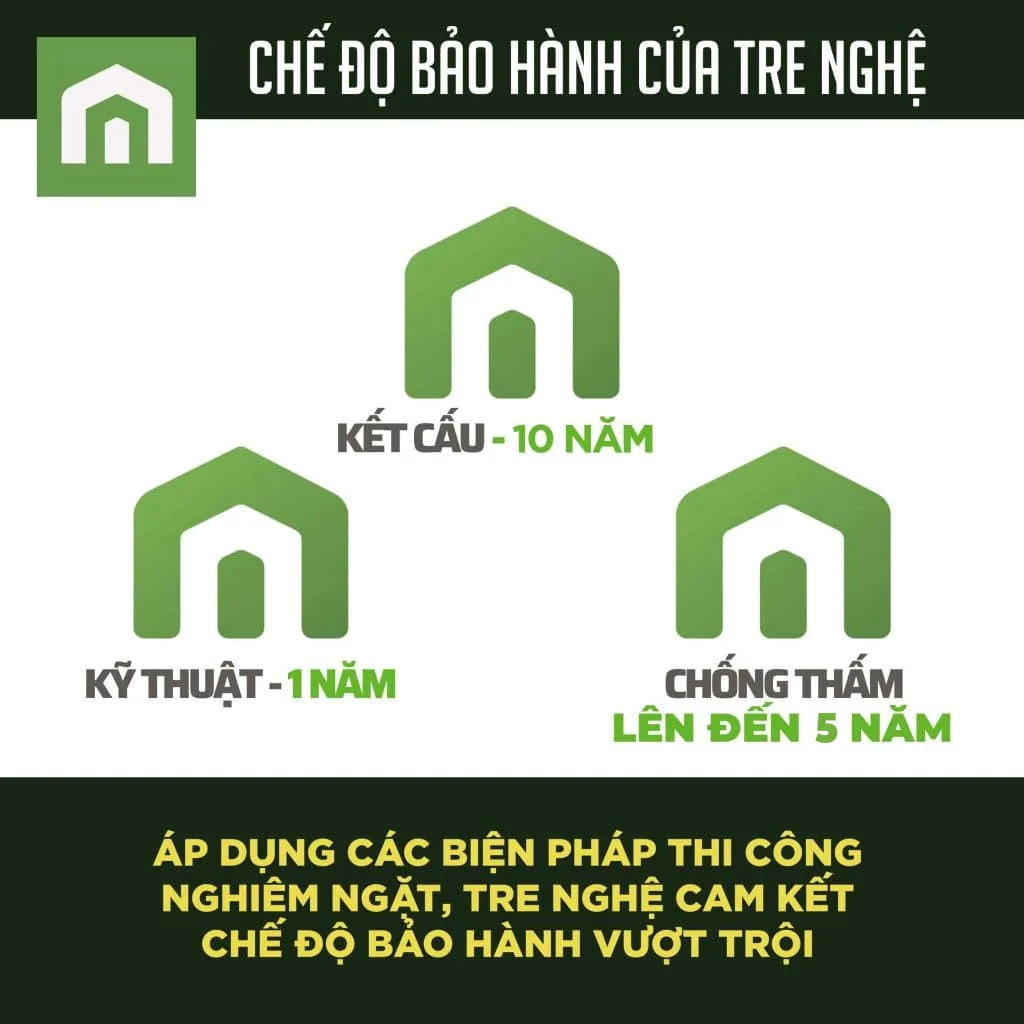 Chính sách bảo hành mà Tre Nghệ cam kết sau biện pháp thi công ưu việt