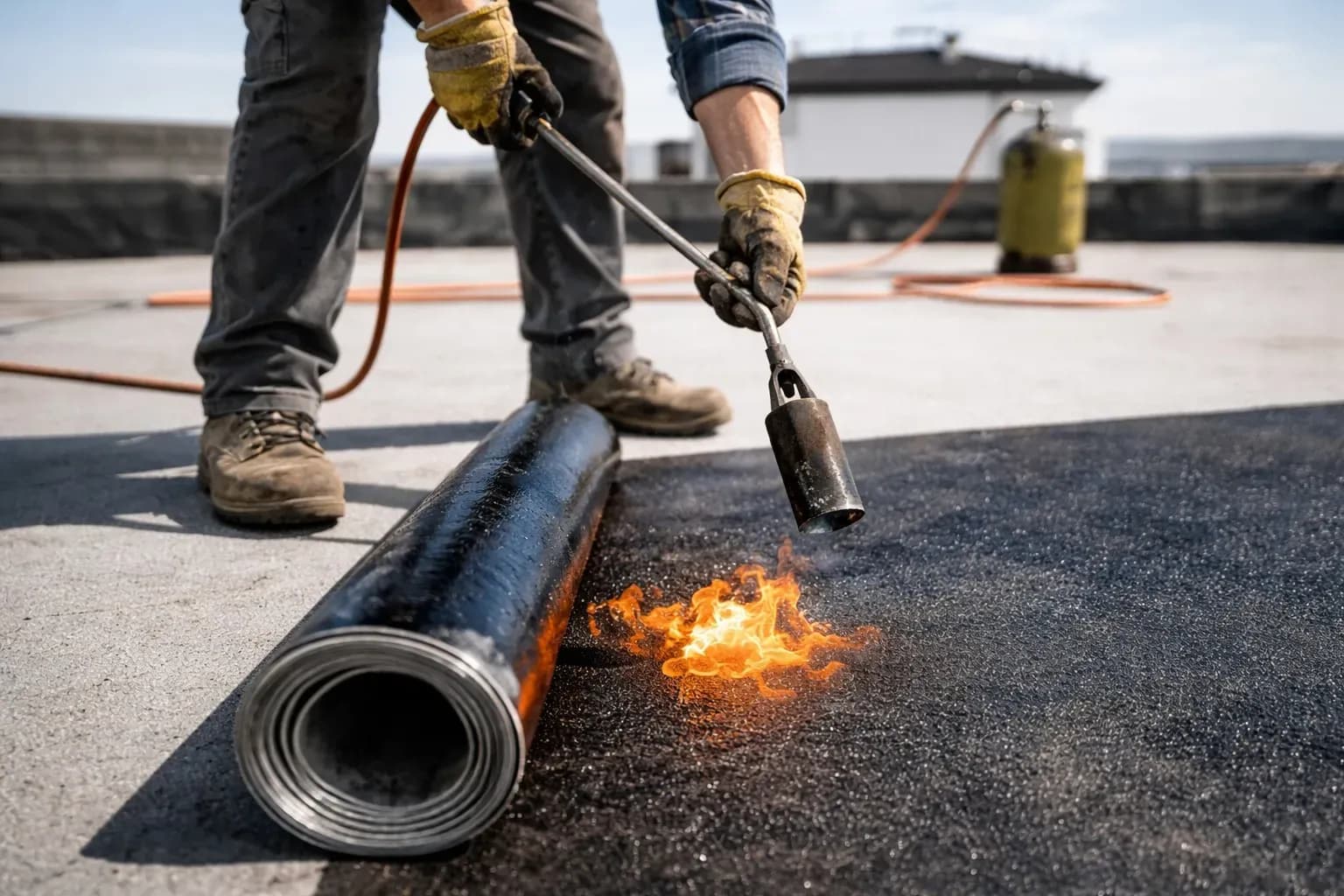 Chống thấm bằng màng khò nóng bitum