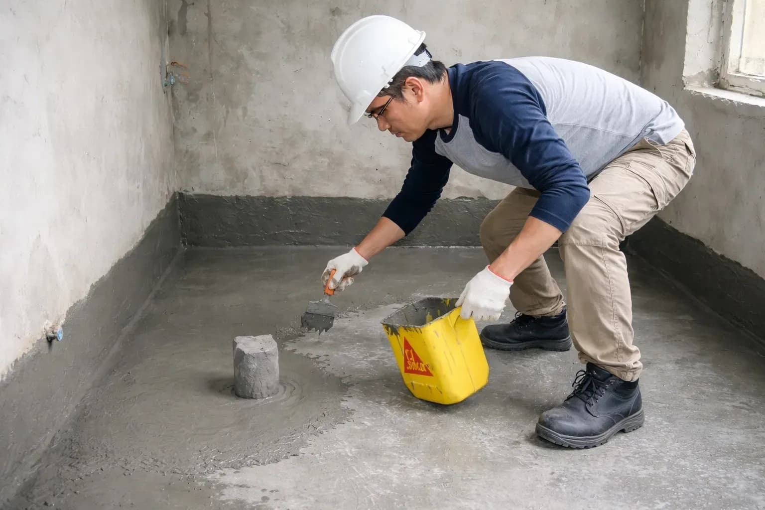 Chống thấm bằng Sika Latex (hệ xi măng polymer)