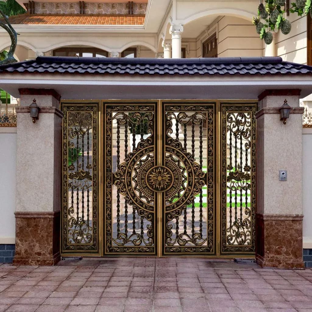 Cổng biệt thự nhôm đúc tự động