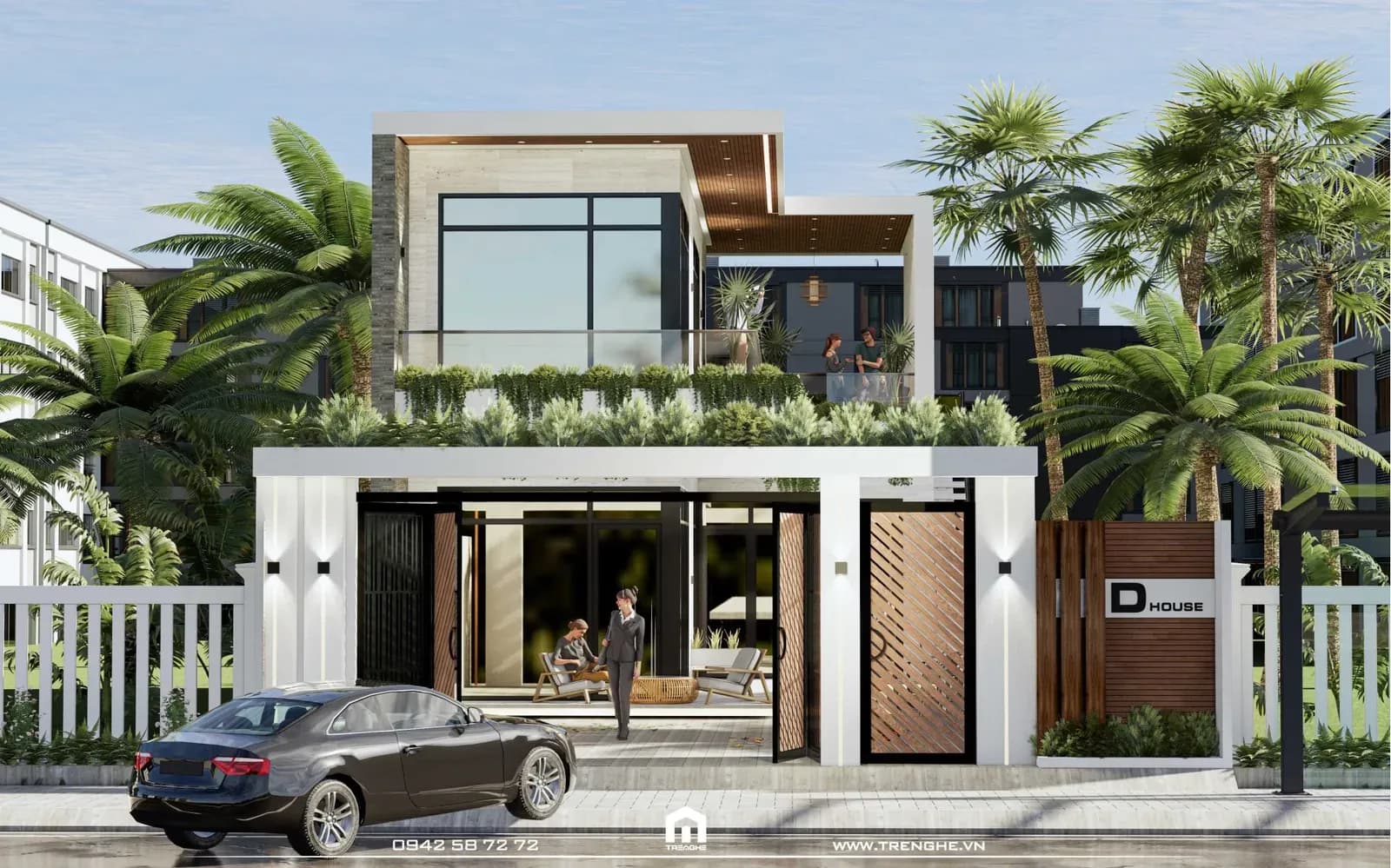 Phối cảnh tổng thể kiến trúc nhà phố D’ House tại Vũng Tàu