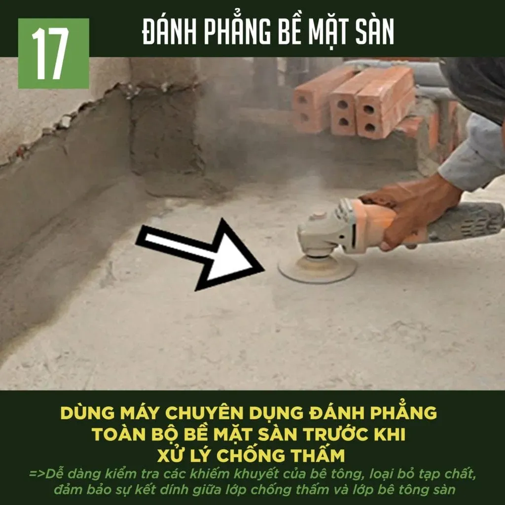 Đánh phẳng bề mặt sàn của Tre Nghệ