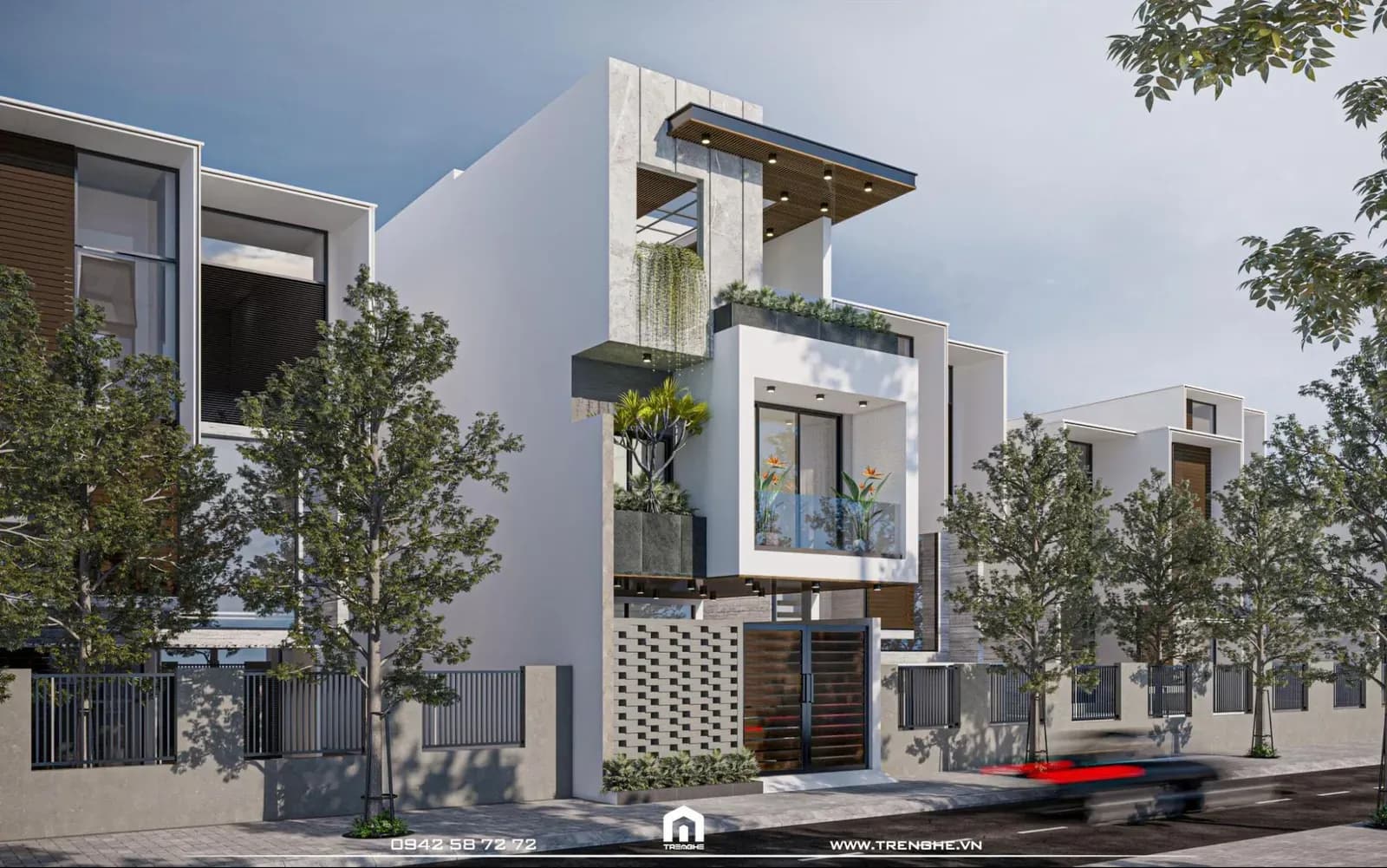 Phối cảnh mặt tiền nhà phố KA’ House