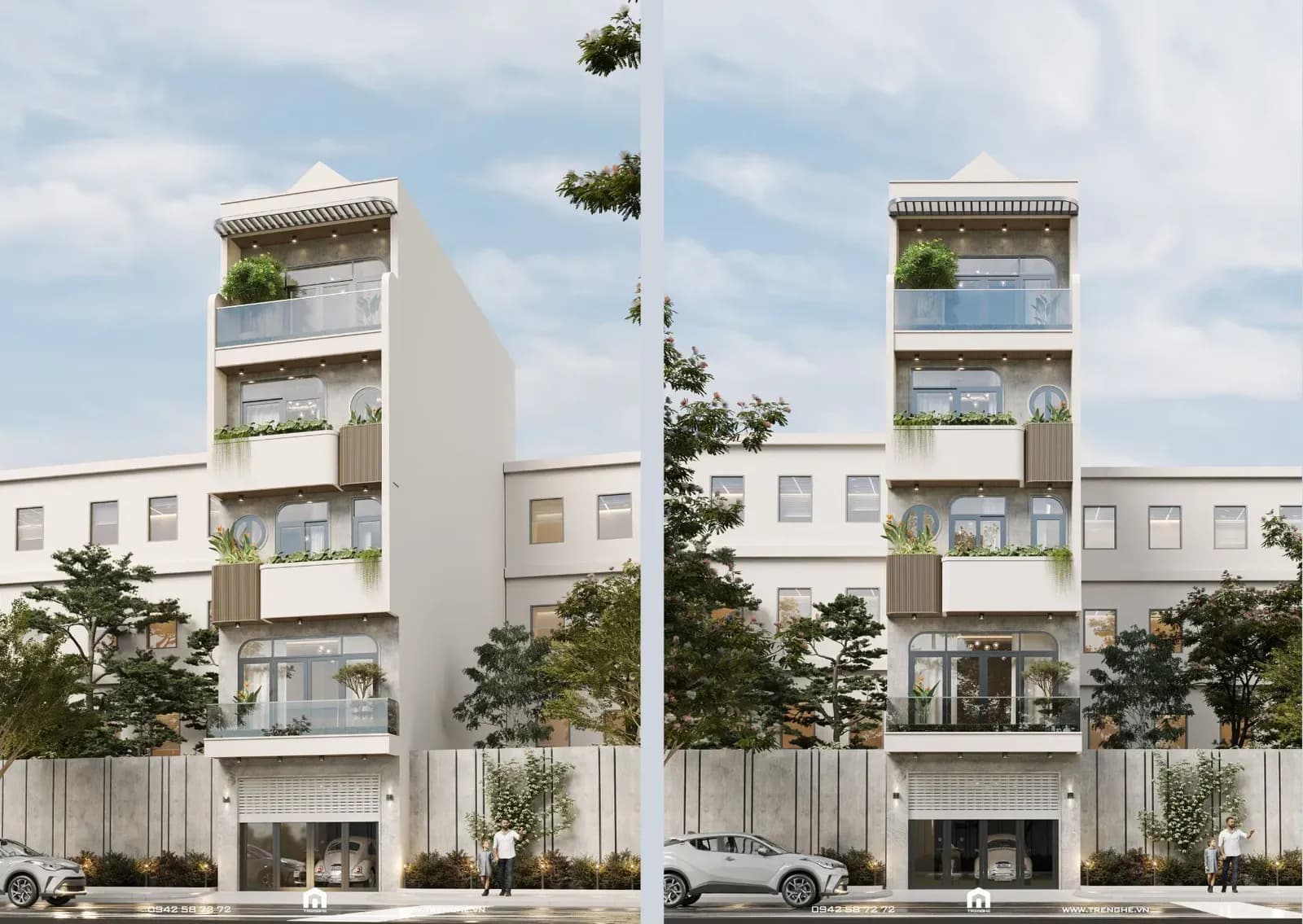 Mặt tiền nhà phố 5 tầng