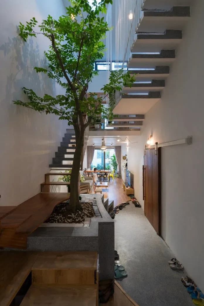 Giếng trời thiết kế lấy nắng cho cây xanh