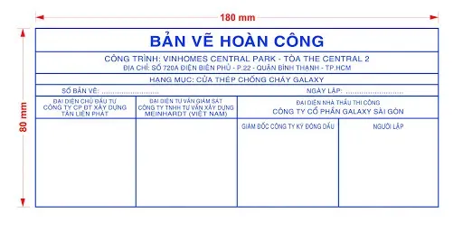 Mẫu dấu vẽ hoàn công loại 2