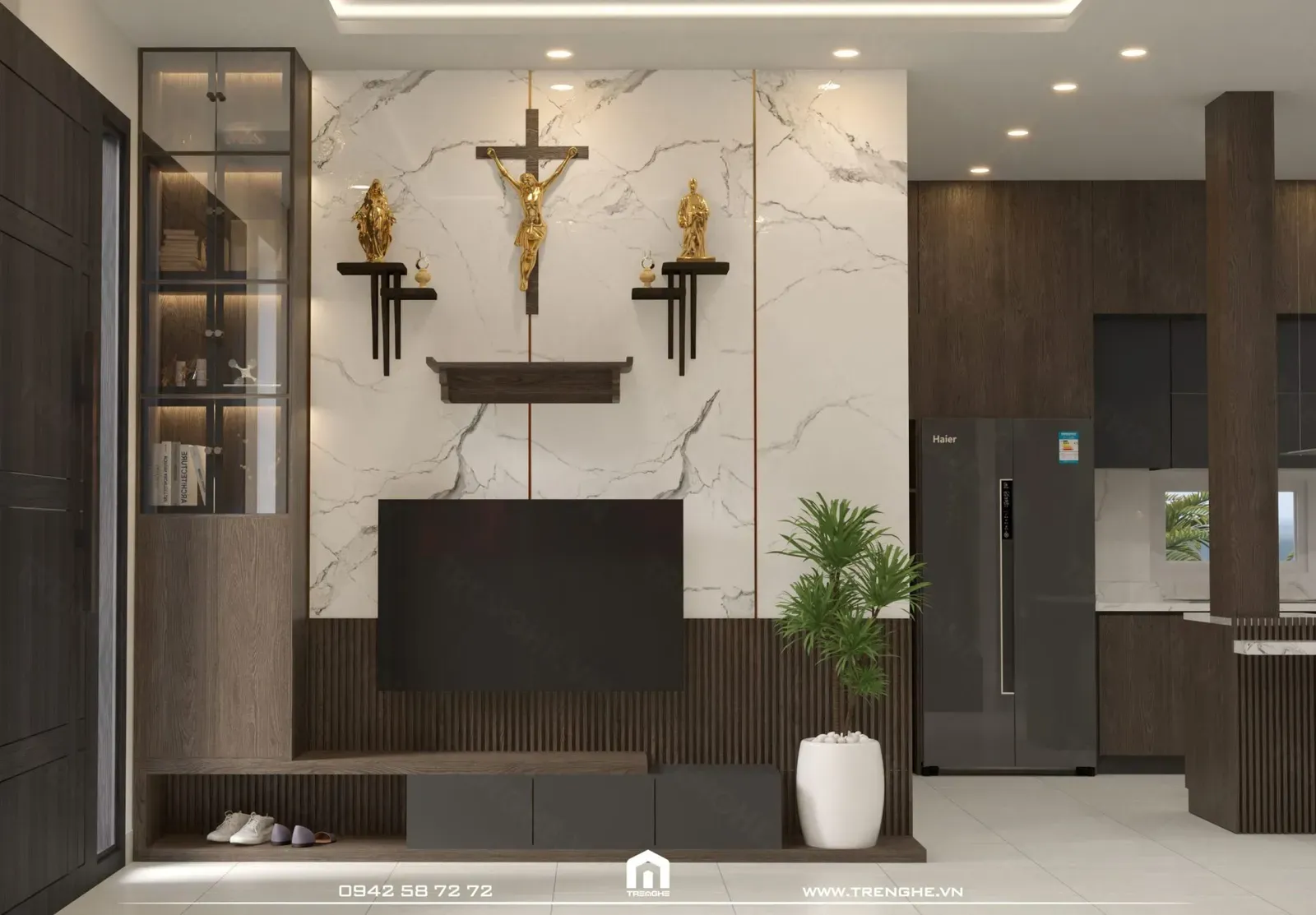 Đá ốp tường màu thiên nâu ấm