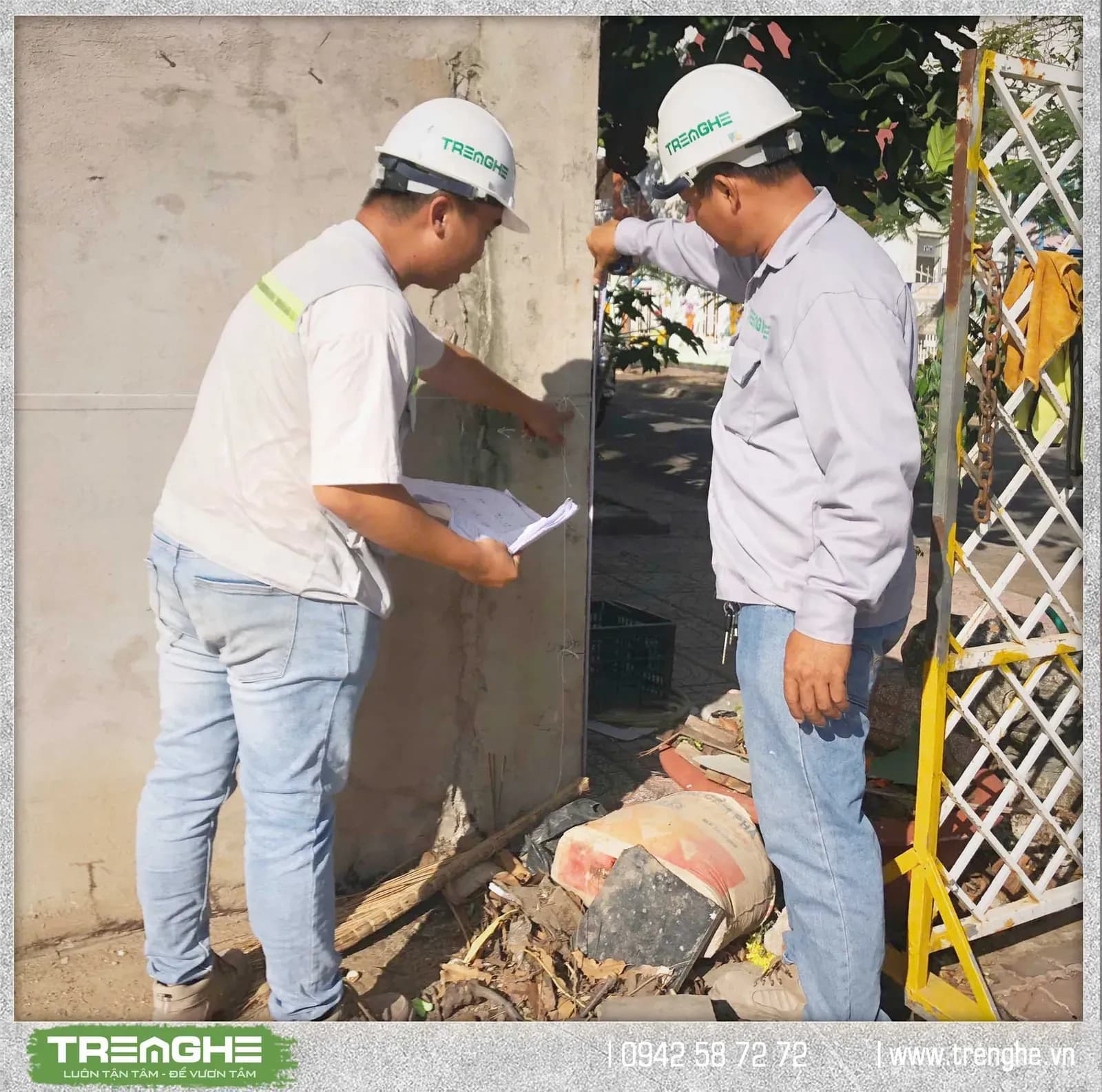 Tre Nghệ tiến hành các công tác đo đạc và kiểm tra kỹ lưỡng