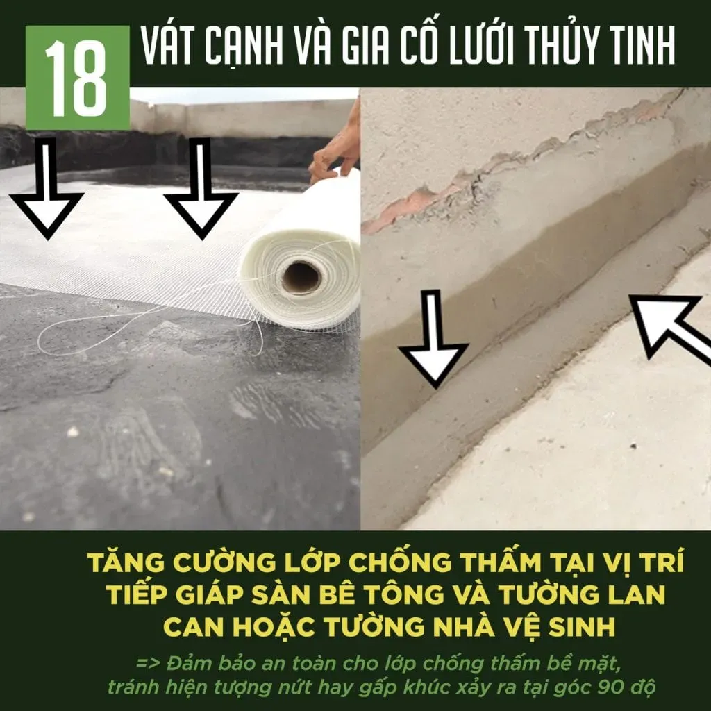 Tre Nghệ đánh phẳng bề mặt sàn trước khi tiến hành chống thấm
