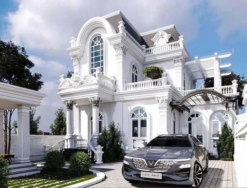 Sân vườn nhỏ đẹp trước nhà phong cách châu Âu