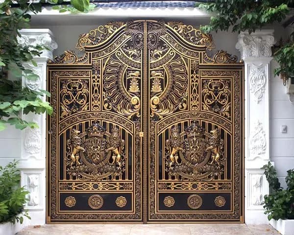 Mẫu cổng nhà đẹp bằng nhôm đúc