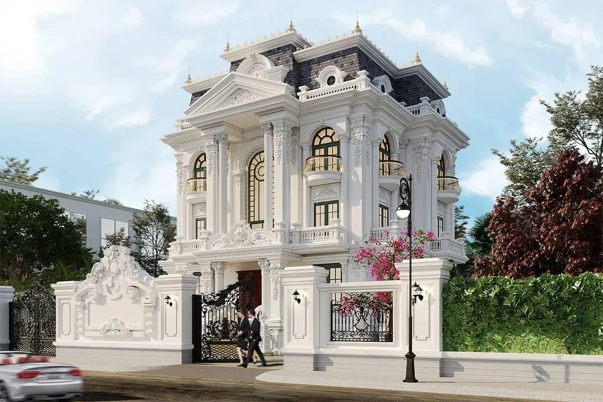 Mẫu hàng rào biệt thự phong cách Tân cổ điển