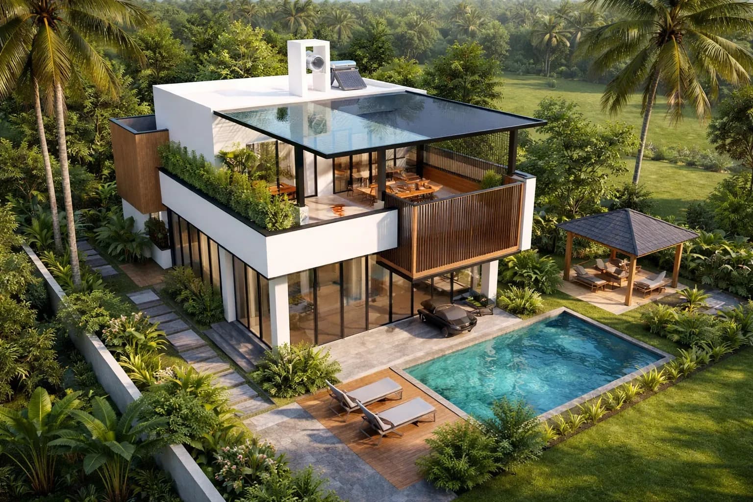Mẫu nhà 2 tầng nông thôn không gian mở sang trọng