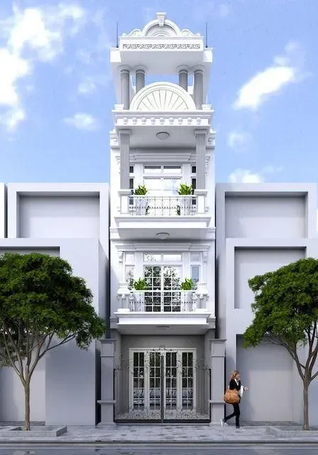 Mẫu nhà phố có tum 4 tầng