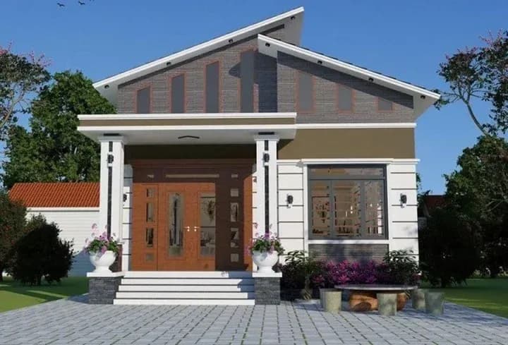 Mẫu thiết kế nhà mái lệch