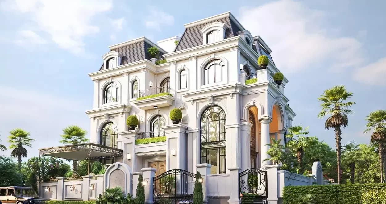 Mẫu thiết kế nhà mái Mansard