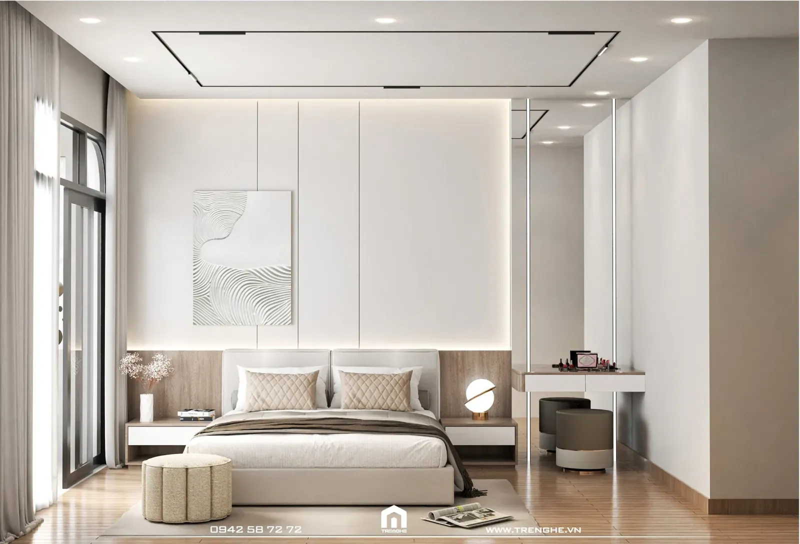 Mẫu thiết kế nội thất nhà phố diện tích nhỏ, tận dụng các gam màu sáng để tạo cảm giác nới rộng không gian
