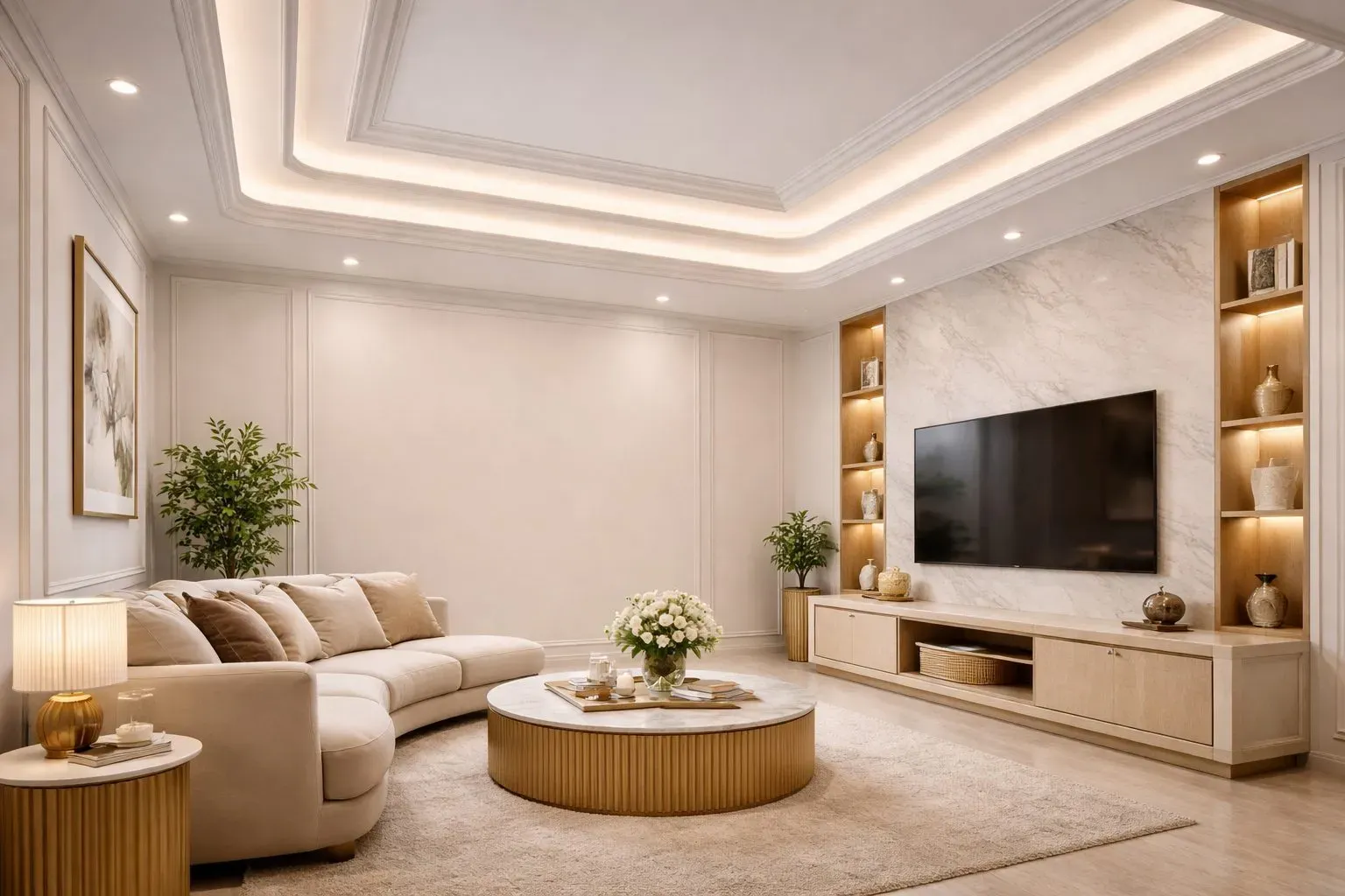 Mẫu trần thạch cao phòng khách chung cư xu hướng hiện nay